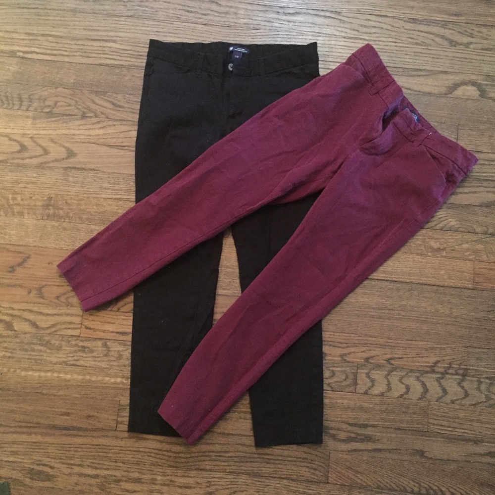 Bundle of black & maroon GAP slim city coupe pant